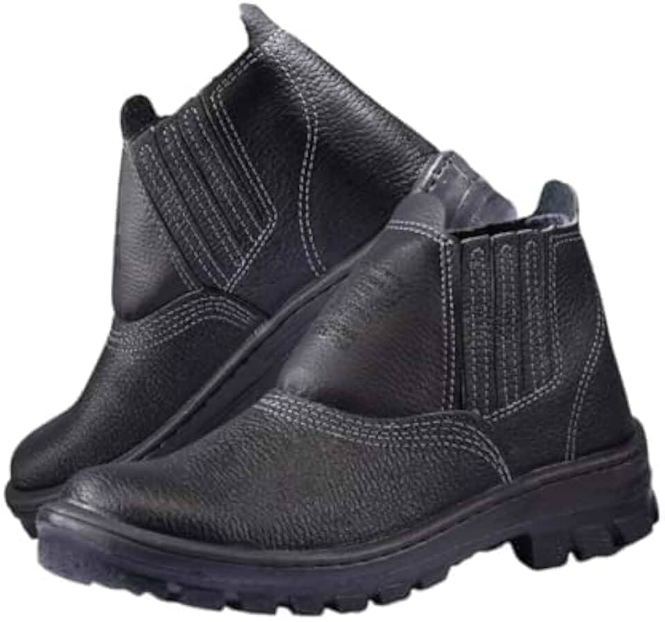 Bota Botina Epi Calçado Unissex Couro Segurança P/trabalho Monodensidade CA (41)