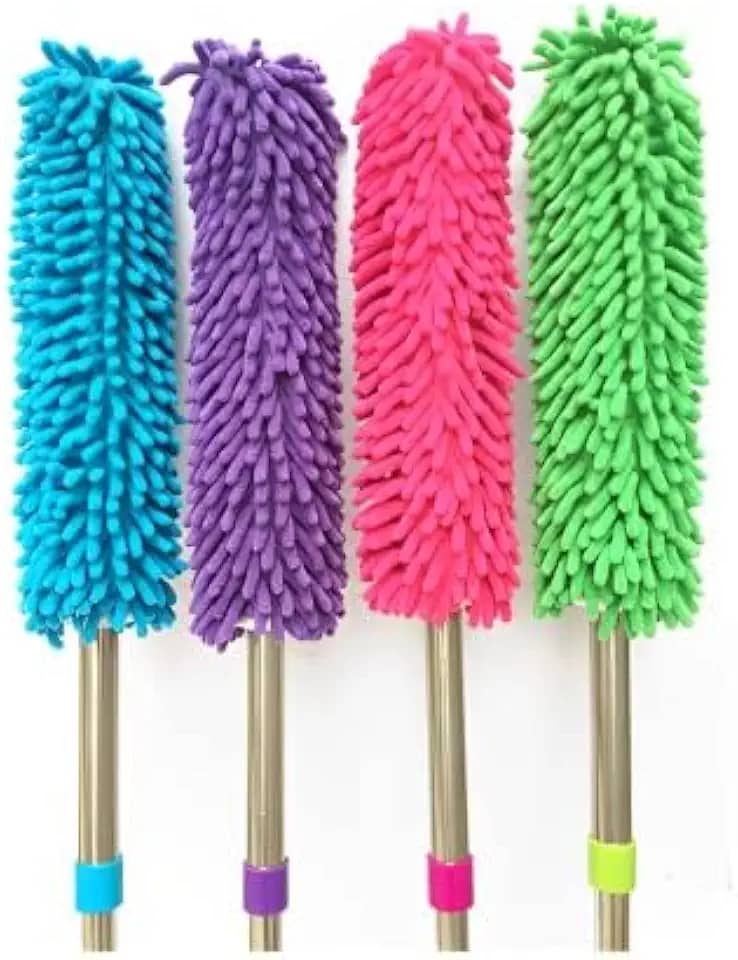 Espanador de Microfibra com Cabo de Inox Extensível 97x7cm Cores Sortidas