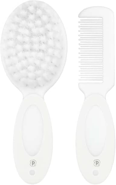 Pimpolho Kit Escova e Pente para Bebê Branco