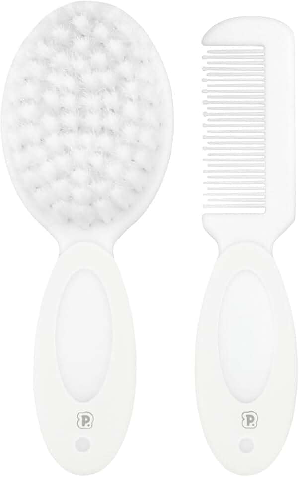 Pimpolho Kit Escova e Pente para Bebê Branco