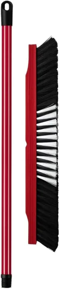 1 Vassoura de Pelos Sintéticos 60cm Grande com Cabo e Base de Madeira Reforçada – Cerdas Macias e Densas para Piso Liso – Limpeza Doméstica Eficiente, Leve e Durável para Casa e Apartamento