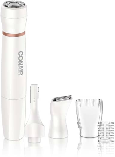 Depilador e Aparador Facial e Corporal Feminino Conair All-In-One - 5 Acessórios, Sem Fio, Pilha