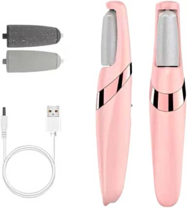 Lixa de Pé Elétrica com Bateria Recarregável e Controle de Velocidades Removedor de Calos para Pés Com Lixa Extra Portátil Spa dos Pés Raspador (Rosa)