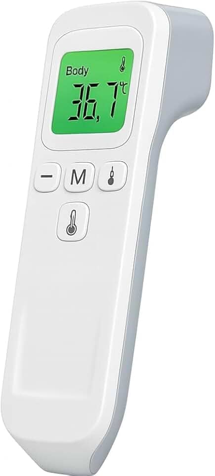 Termômetro Infravermelho Digital Sem Contato Bebê Criança Adulto Portátil Preciso Rápido Memória Alarme Alta Temperatura Display LCD C/F Leve Automático Sensor Testa Premium