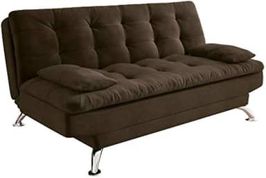 Sofá-Cama 3 Lugares Casal Premium II Suede Café