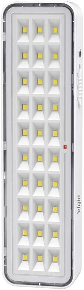 Luminária De Emergência 30 LEDS 2W Elgin Bivolt Bateria até 6 horas Luz Branca Fria