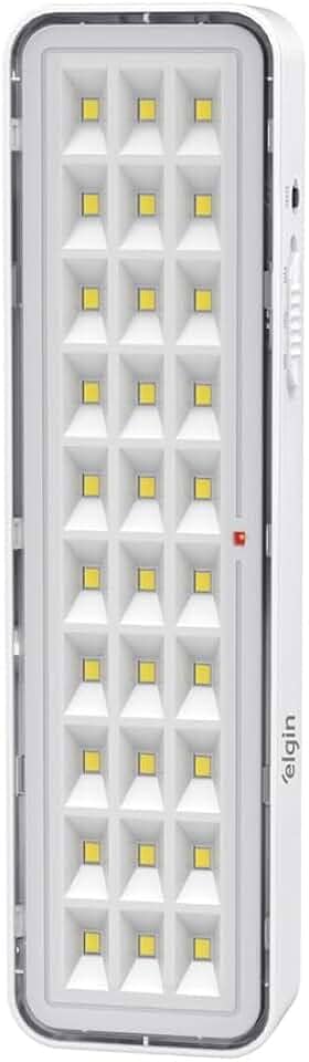 Luminária De Emergência 30 LEDS 2W Elgin Bivolt Bateria até 6 horas Luz Branca Fria