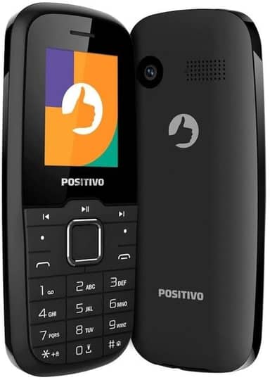 Celular Positivo P26 4G Tela 1,8", Câmera traseira, 48MB RAM 128MB, Bluetooth, Modem Tethering - Preto