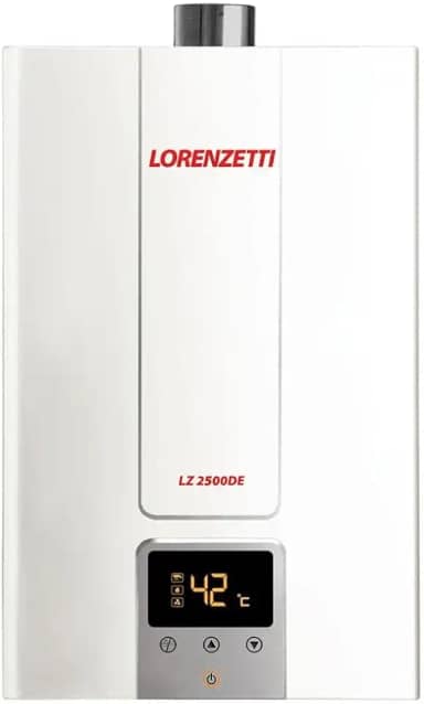 Aquecedor de Água a Gás LZ 2500DE Branco GN 25 Lts/Min. Digital Lorenzetti