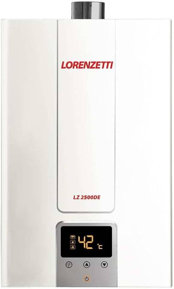 Aquecedor de Água a Gás LZ 2500DE Branco GN 25 Lts/Min. Digital Lorenzetti