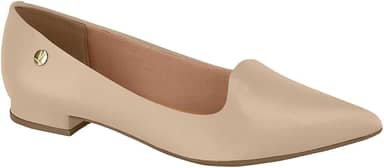 Sapatilha Vizzano Feminina Salto Baixo Bico Fino Pelica Off 526-1206.261.7286.35312