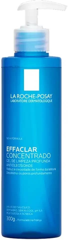 La Roche-Posay Effaclar Gel de Limpeza Facial Antiacne Concentrado com Ácido Salicílico, Zinco e LHA, Limpeza Profunda, Reduz Oleosidade e Desobstrui os Poros, 300ml