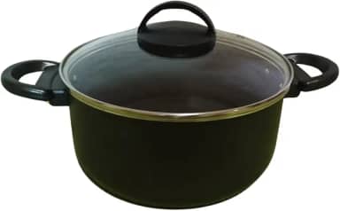 Panela Tacho Arroz Antiaderente Tampa De Vidro Arroz Feijão (PRETO)