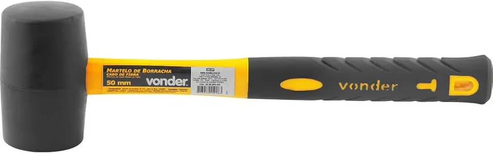 Martelo de borracha 50 mm, com cabo de fibra, VONDER