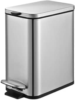 Brinox - Lixeira para Banheiro e Cozinha Retangular Frame 5L - Aço Inox
