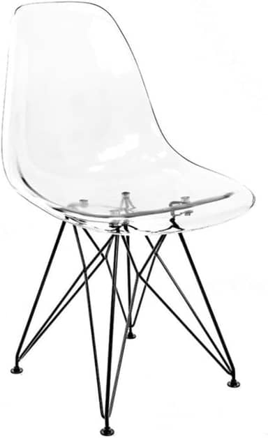 CADEIRA EAMES EIFFEL PRETO CX 1 - PC TRANSPARENTE