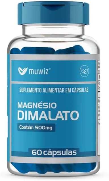 Magnésio Dimalato 500mg 60 Cápsulas Suplemento Mineral Muwiz