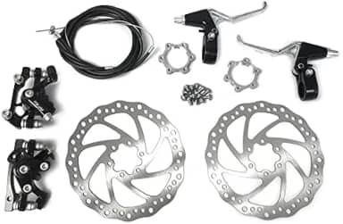 Kit de freio de disco frontal e traseiro – 160 mm para bicicleta motorizada a gás 80cc – distância do orifício dos cubos de roda livre de 48 mm (Yinxing)