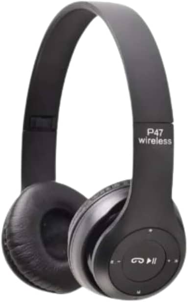 Fone Bluetooth 5.0 Sem Fio P47 Dobrável com Rádio FM Entrada Auxiliar Microfone Integrado