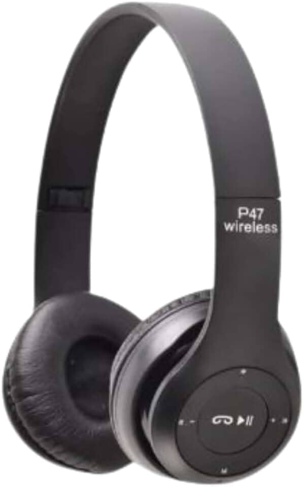 Fone Bluetooth 5.0 Sem Fio P47 Dobrável com Rádio FM Entrada Auxiliar Microfone Integrado