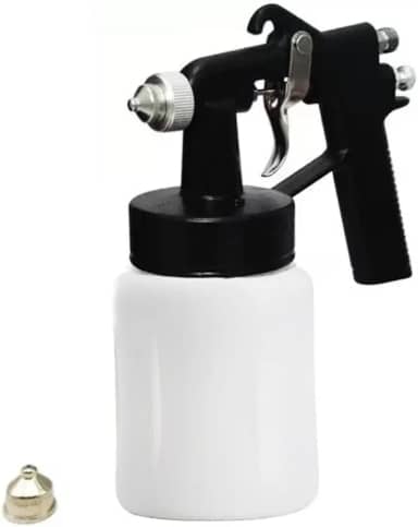 Pistola de pintura de Ar Direto c/caneco 650 ml Pulverizadora de tinta esmalte, sintetica, latex, automotiva, Parede 2 bicos 30 40 PSI