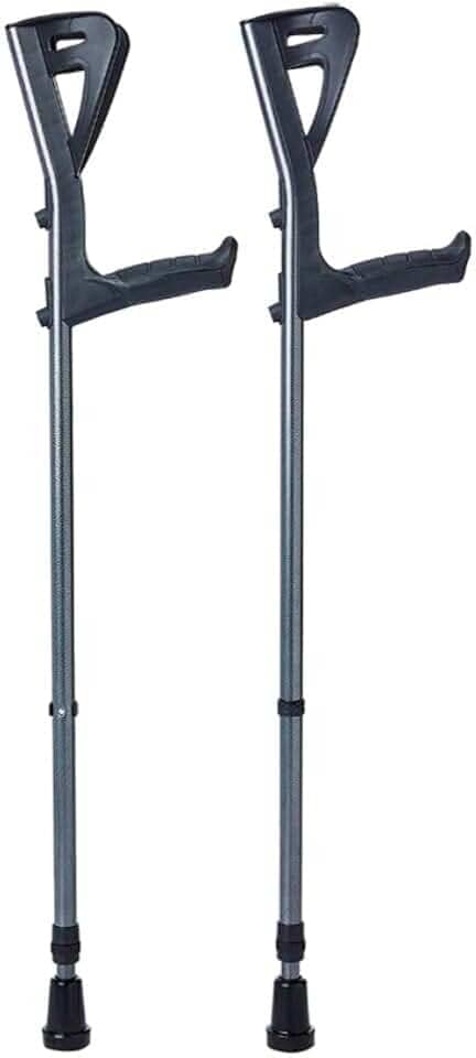 Muleta Ortopédica Canadense Adulto Fixa Alumínio Ajustável 9 Regulagens Mobilidade PAR 100kg