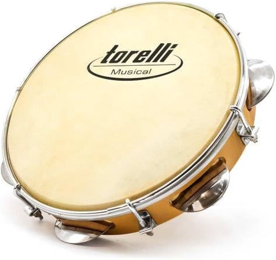 PANDEIRO 08" INJETADO COR NATURAL C/PELE ANIMAL