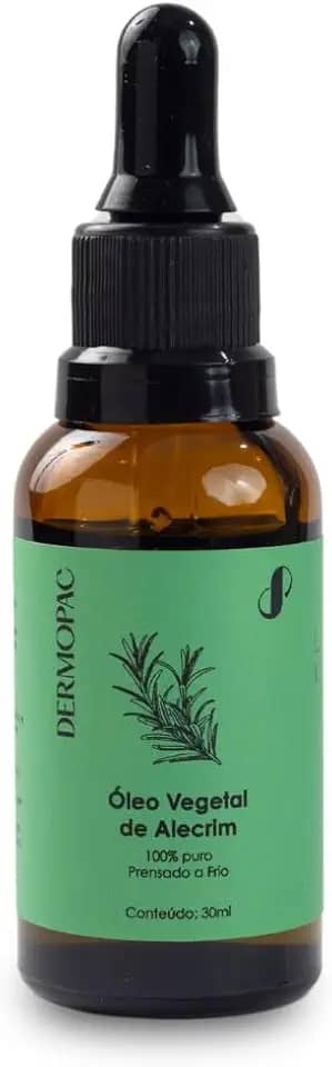 Óleo Vegetal de Alecrim Capilar Puro Natural 100% para Cabelos Dermopac 30ml