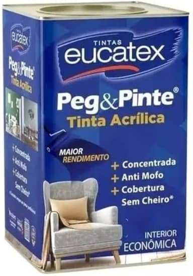 Tinta para Parede Pegue e Pinte Acrílica Eucatex 18 Litros Areia Pipa