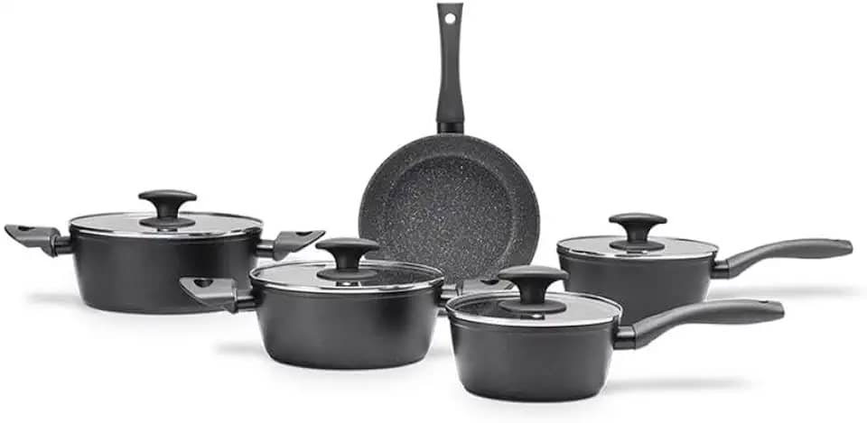 Jogo de Panelas 5 Peças Ceramic Life Orion Brinox - Preto