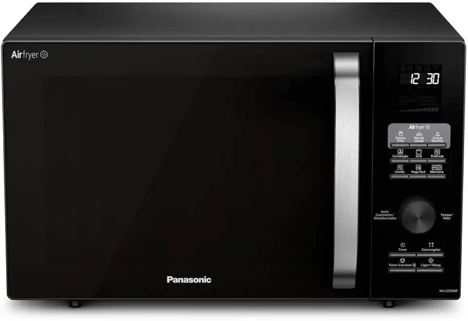 Micro-ondas 30 Litros Panasonic CD89NBRUN com Função Air Fryer, Grill e Convecção Preto 110V