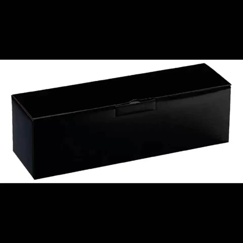 Caixa Premium Para Vinho, Preta com Laço Vermelho, Embalagem Presente Para 1 Garrafa de 750ML, Estilo Elegante