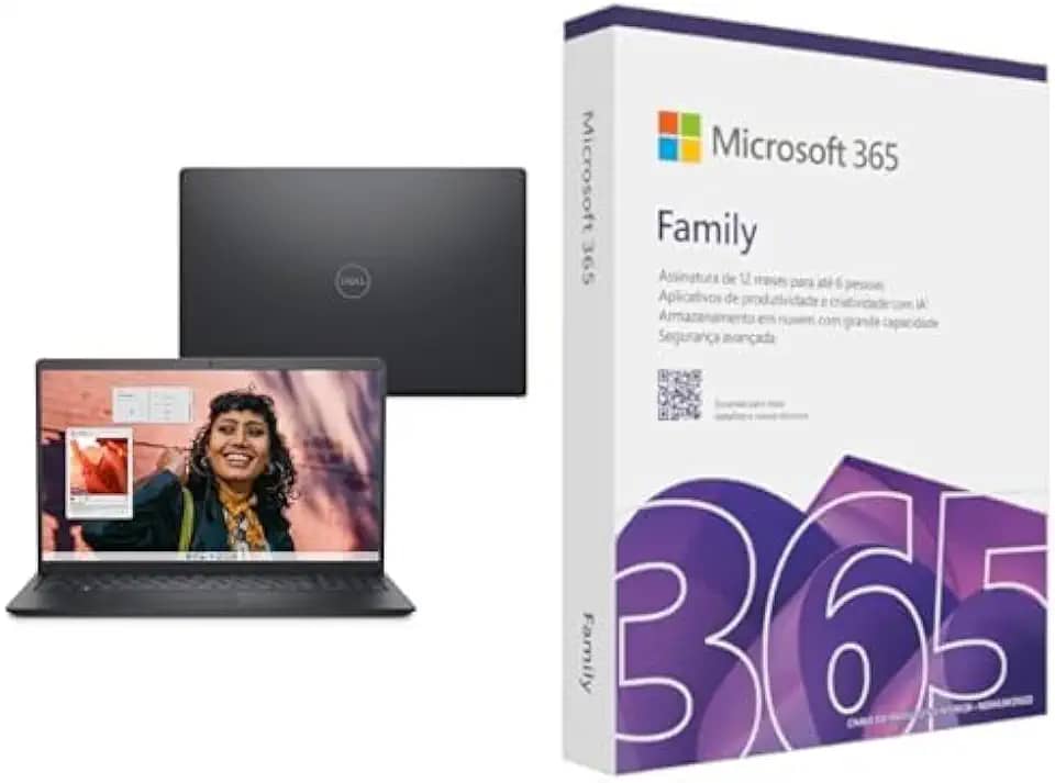 Notebook Dell Inspiron I15-I1300-A80P 15.6" Full HD 13ª Gen Intel Core i7 16GB 1TB SSD Win 11 Preto Carbono + Microsoft 365 Family (12 meses) até 6 usuários