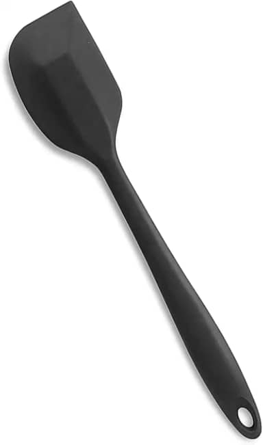 Espátula de Silicone Pão Duro – 21cm, Flexível e Resistente ao Calor, Ideal para Cozinhar e Misturar Antiaderentes – Design Ergonômico, Antiderrapante e Fácil de Limpar (Preto)