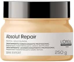 L'Oréal Professionnel Serie Expert Absolut Repair, Máscara de Reparação Intensiva para Cabelos Danificados e Finos com Quinoa Dourada, Reconstrução Instantânea e Brilho Intenso, 250g
