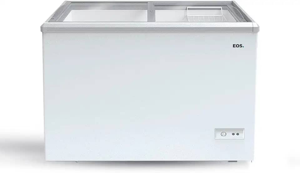 Freezer e Conservador Expositor Horizontal Eos 450 Litros Eco Gelo Dupla Ação com Tampa de Vidro Eeh500xx 220v