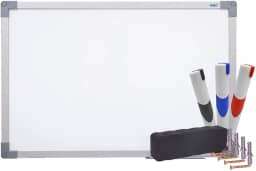 Kit Quadro Branco Uv Moldura Mdf Revestido Aluminio Soft STALO, 60x40