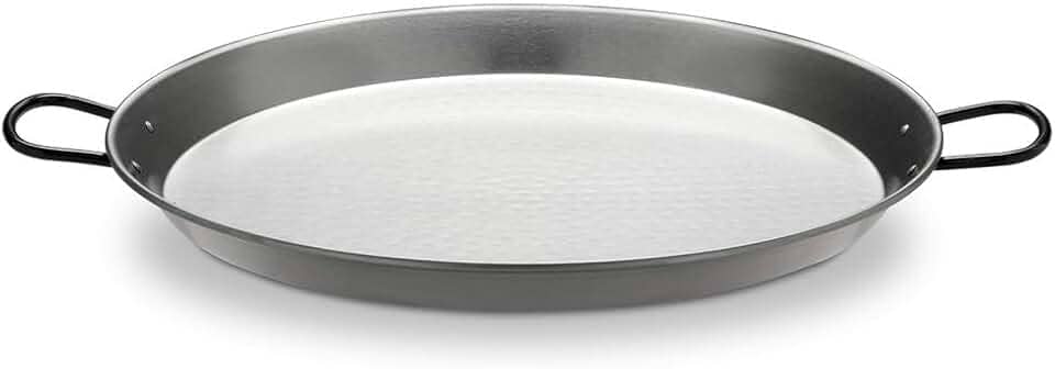Vaello Campos 102 La Valenciana 34 cm Panela de paella de aço polido, prata