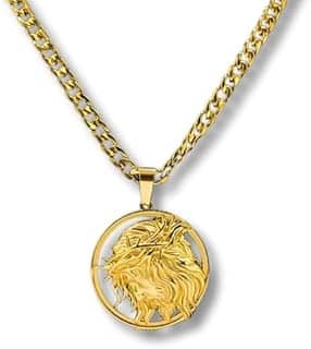 Colar Masculino Robusto Corpus Christi em Aço Inoxidável 316L Banhado a Ouro 18k 60cm Fé e Proteção Espiritual - Acompanha Bolsa de Veludo