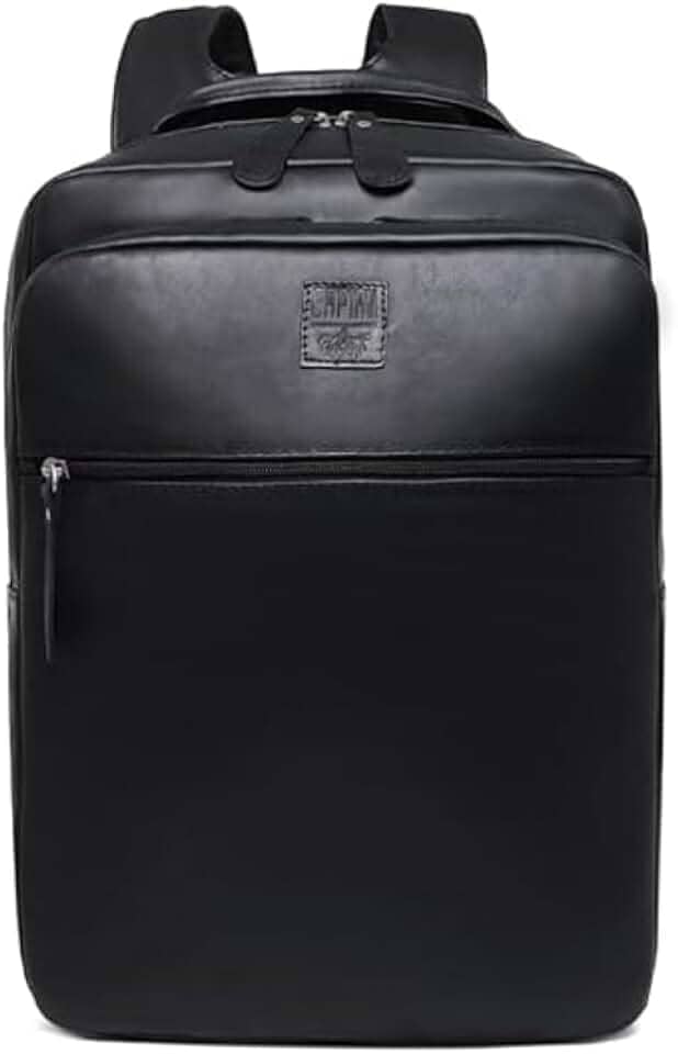 Mochila Capiau de Couro Legítimo Vintage Executiva para Notebook, Trabalho e Viagem