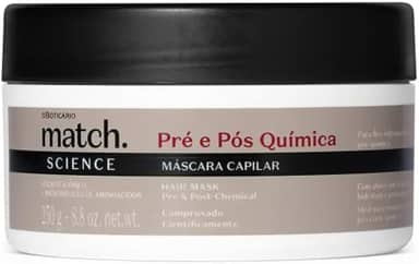 O BOTICARIO MATCH SCIENCE MASCARA PRÉ E PÓS QUÍMICA 250g