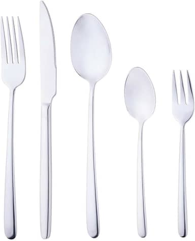 WOLFF Faqueiro de Aço Inox Viena 30 Peças - Mesa Posta - Itens Para Casa - Utensílios de Cozinha - Enxoval - Casamento - Decoração