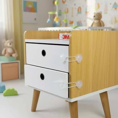 10 Travas de Gavetas Transparente - Fixação 3M