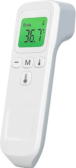 Termômetro Infravermelho Digital Sem Contato Bebê Criança Adulto Portátil Preciso Rápido Memória Alarme Alta Temperatura Display LCD C/F Leve Automático Pilha AAA Sensor Testa