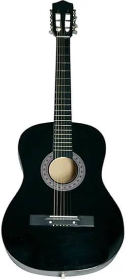 Violão Acústico Tradicional para Iniciantes, 6 Cordas de Aço, Preto, 38', Madeira Birch/Basswood