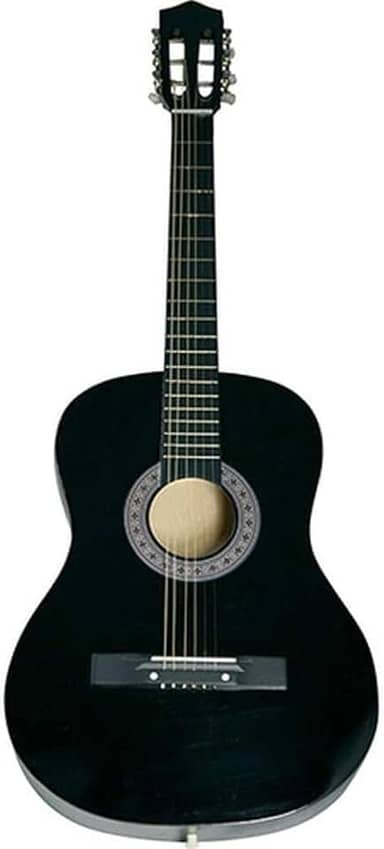 Violão Acústico Tradicional para Iniciantes, 6 Cordas de Aço, Preto, 38", Madeira Birch/Basswood