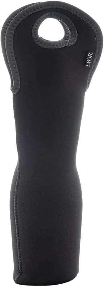 LYOR - Bolsa Térmica em Neoprene Para 1 Garrafa de Vinho Preta 39 x 12Cm