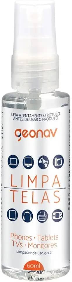 Limpa Telas 60ml, Desenvolvido com biotecnologia orgânica, acompanha pano de microfibra, Geonav