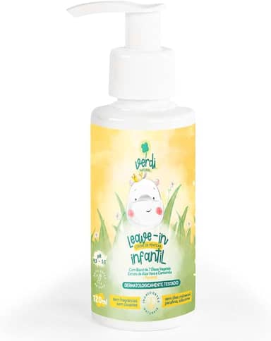 Leave In Creme de Pentear Infantil Natural com blend de 7 Óleos essenciais e Extrato de Aloe Vera e Camomila + Pantenol