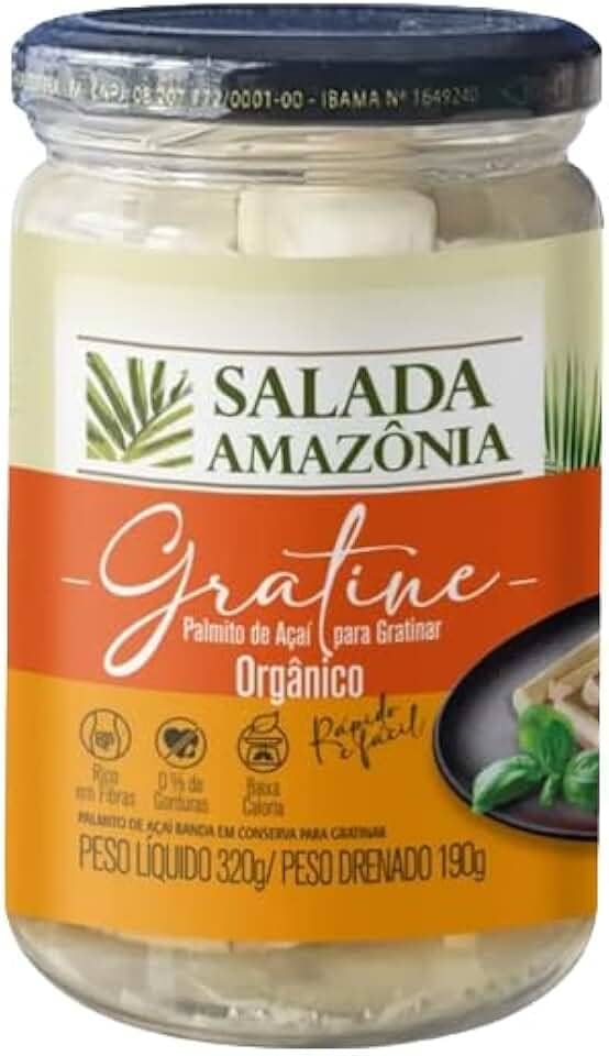 Palmito Açaí Gratine Orgânico Salada Amazônia 320g
